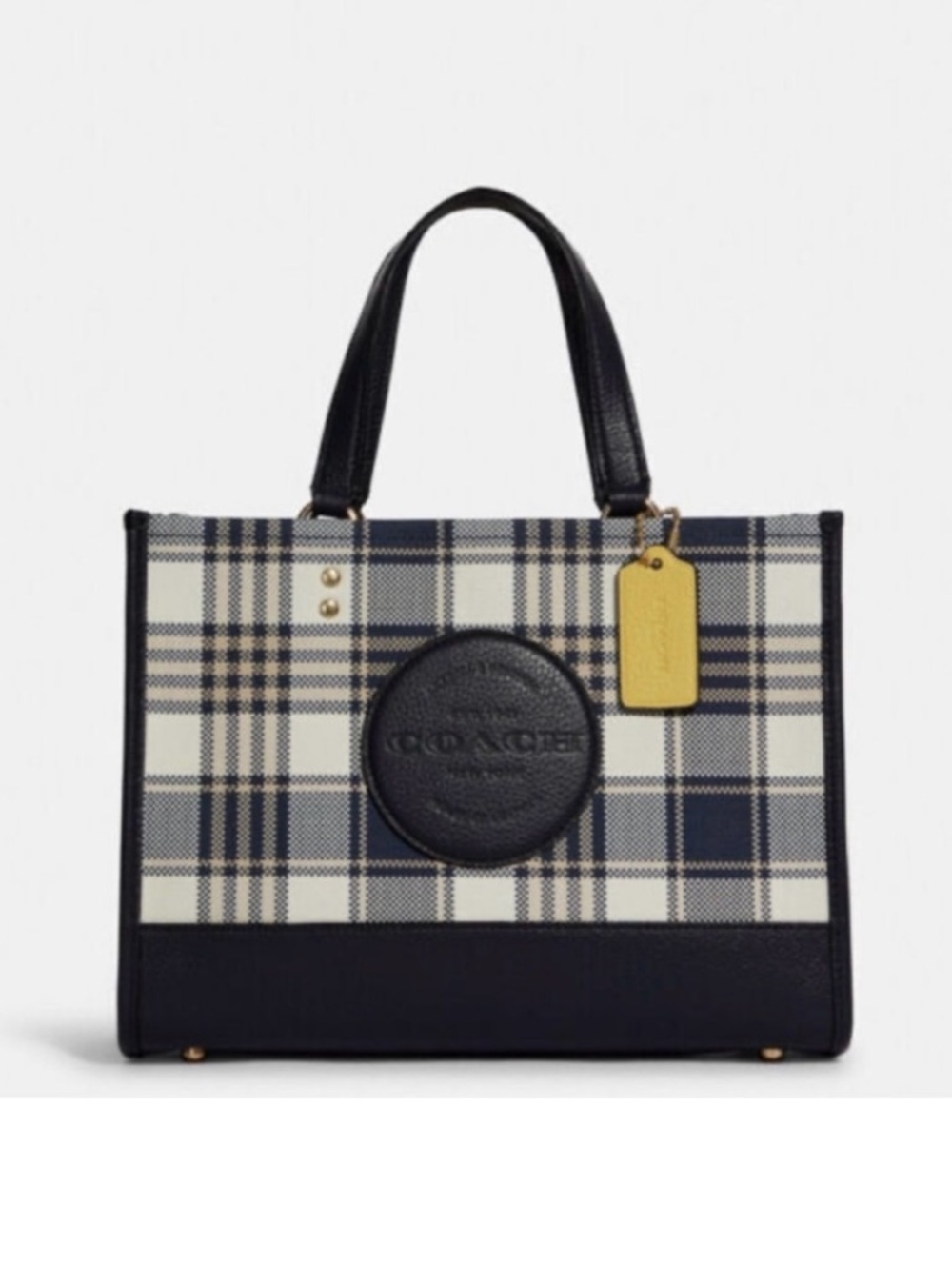 Coach Dempsey Carryall With Garden Plaid Print And Coach
Patch # C8201